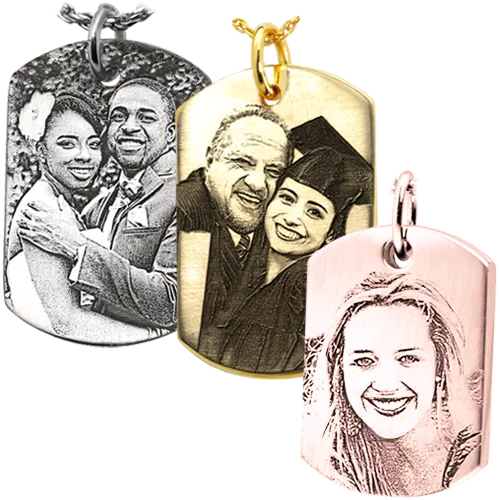 Dog Tag with 3D Photo Pendant