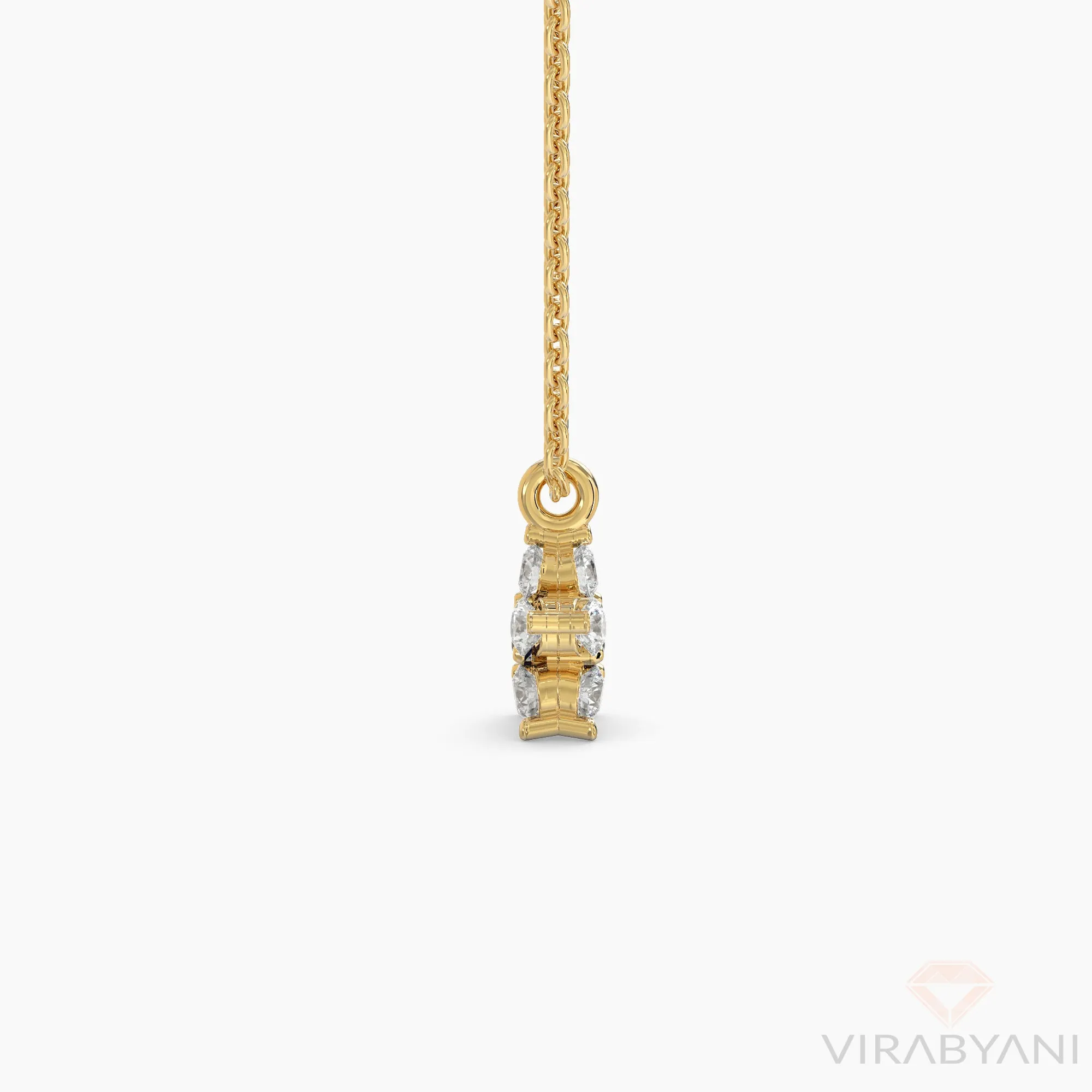 Double Sided Diamond & Sapphire Flower Necklace