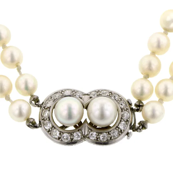 Double Strand Pearl Necklace