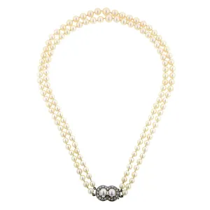 Double Strand Pearl Necklace