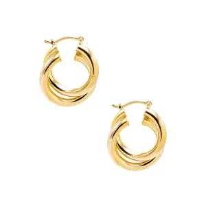 Double Twisted Hollow Hoop Earring