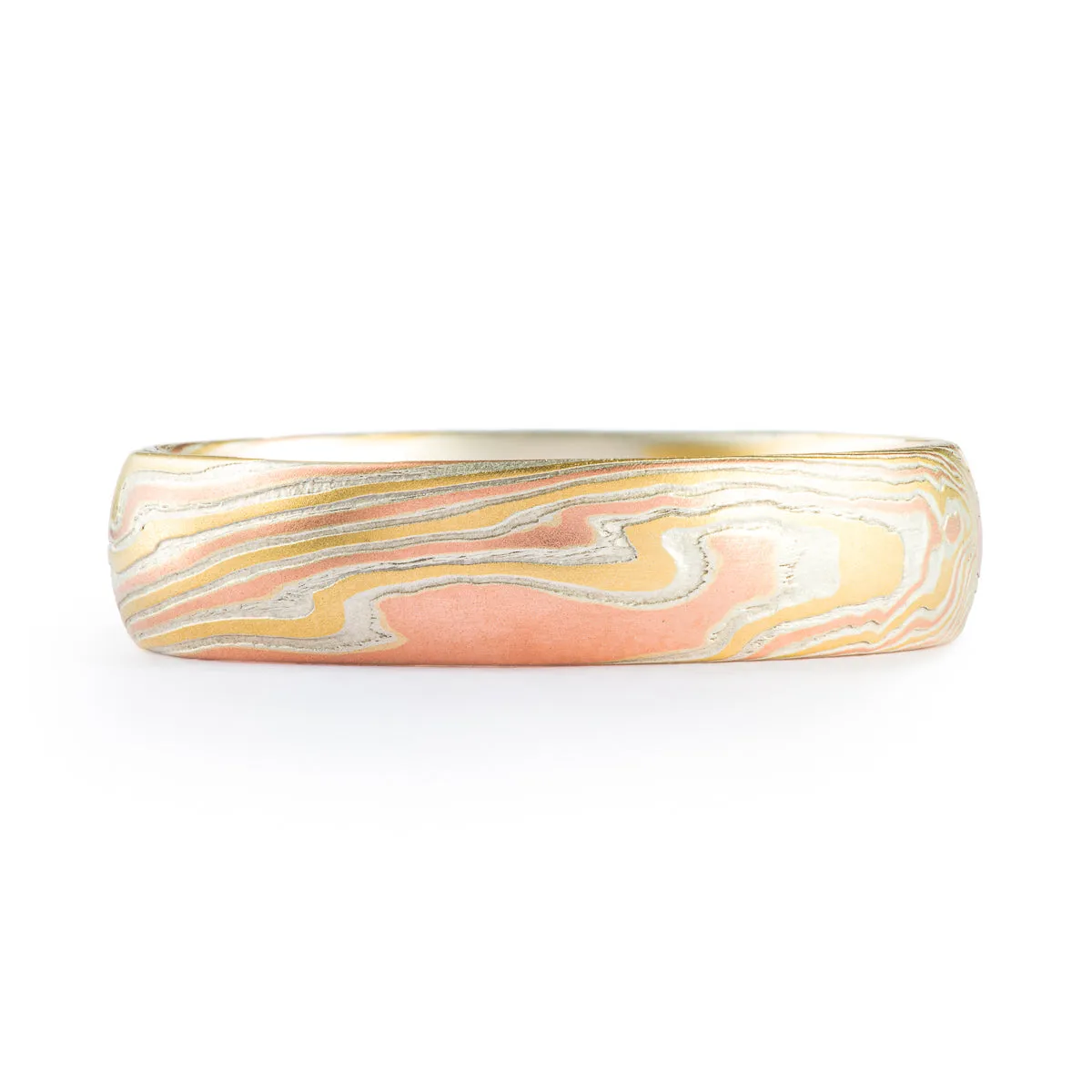 Dynamic 18kt Fire Palette Twist Pattern Ring
