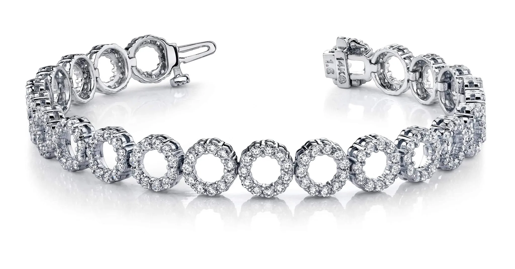 Dynamic Diamond Circle Link Diamond Bracelet with 5.06 ct.(finished) 1.6mm