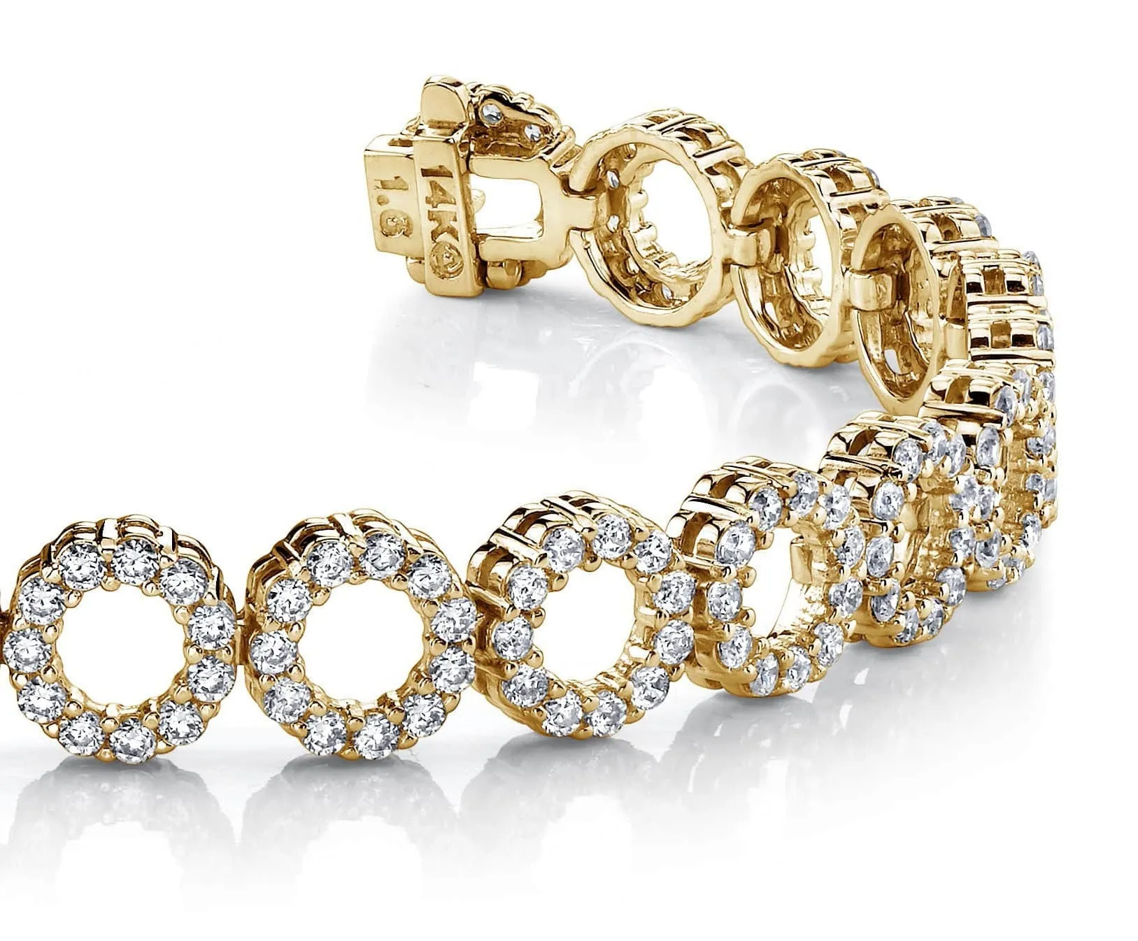 Dynamic Diamond Circle Link Diamond Bracelet with 5.06 ct.(finished) 1.6mm