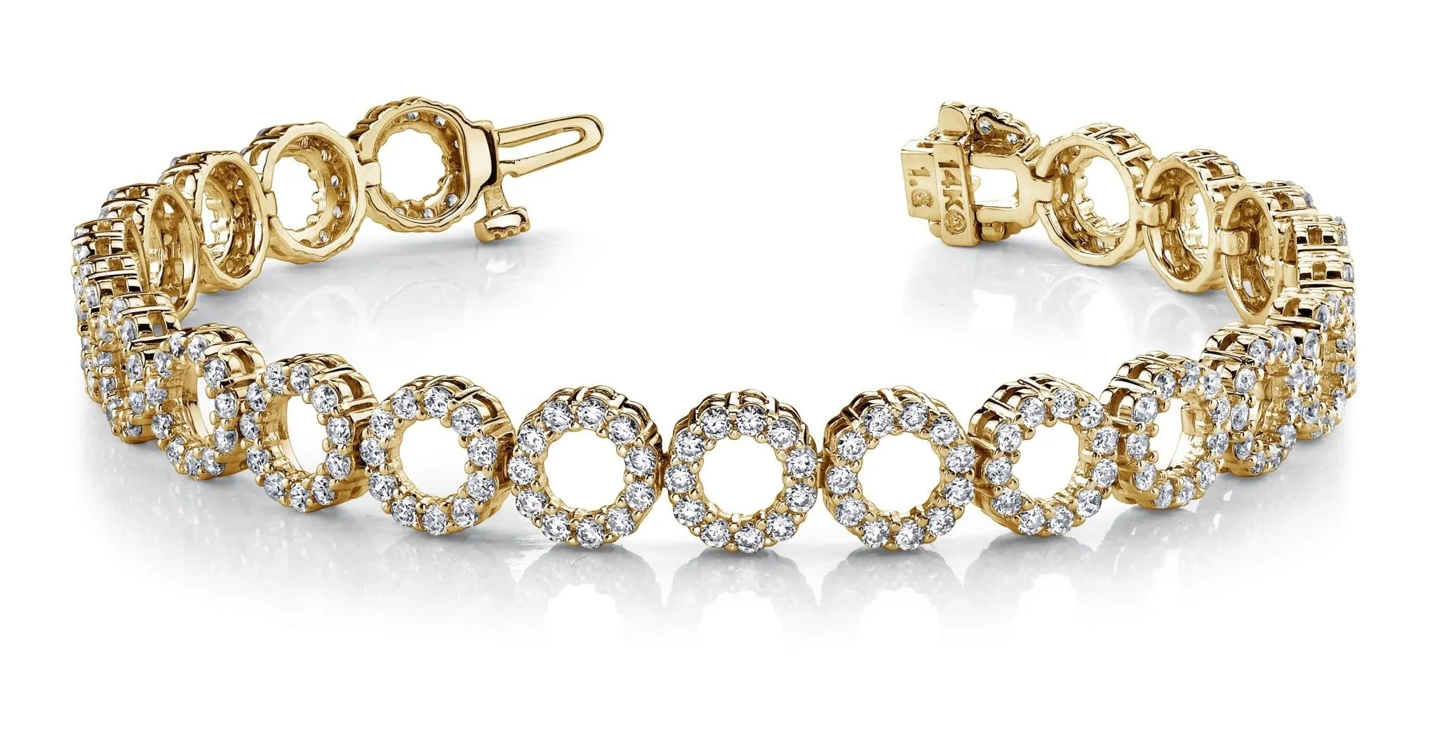 Dynamic Diamond Circle Link Diamond Bracelet with 5.06 ct.(finished) 1.6mm