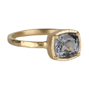 East-West Cushion-Cut Lavender Grey Spinel Ring