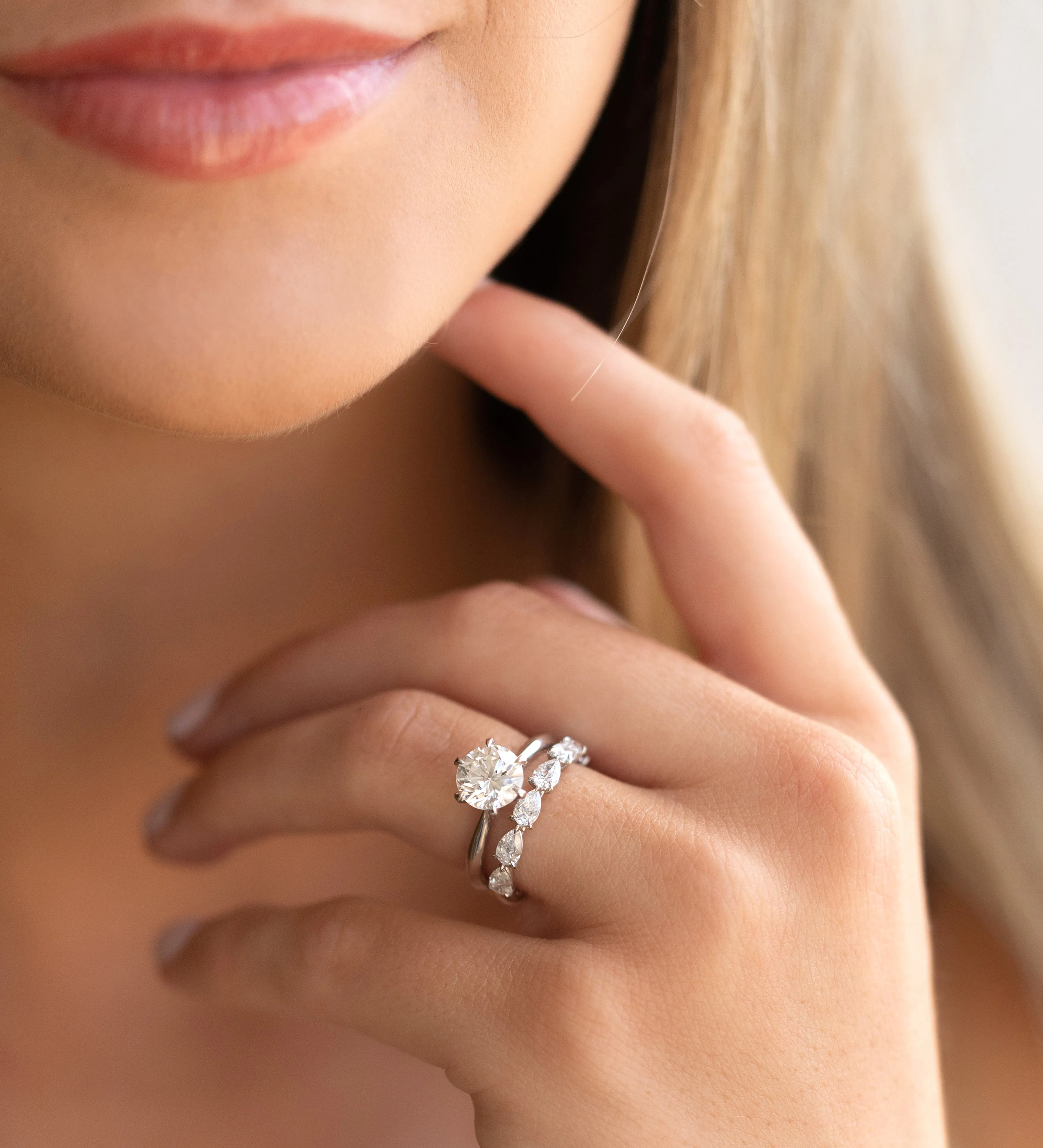 East-West Pear Cut Diamond Ring