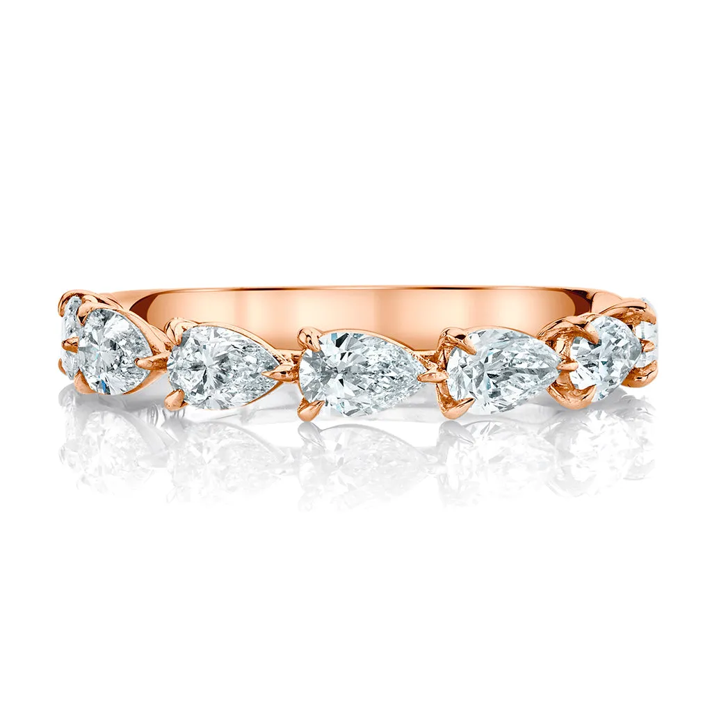 East-West Pear Cut Diamond Ring