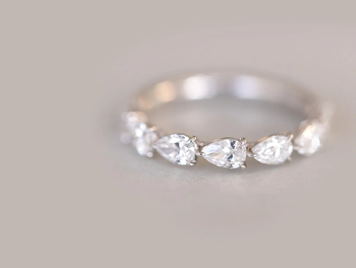 East-West Pear Cut Diamond Ring