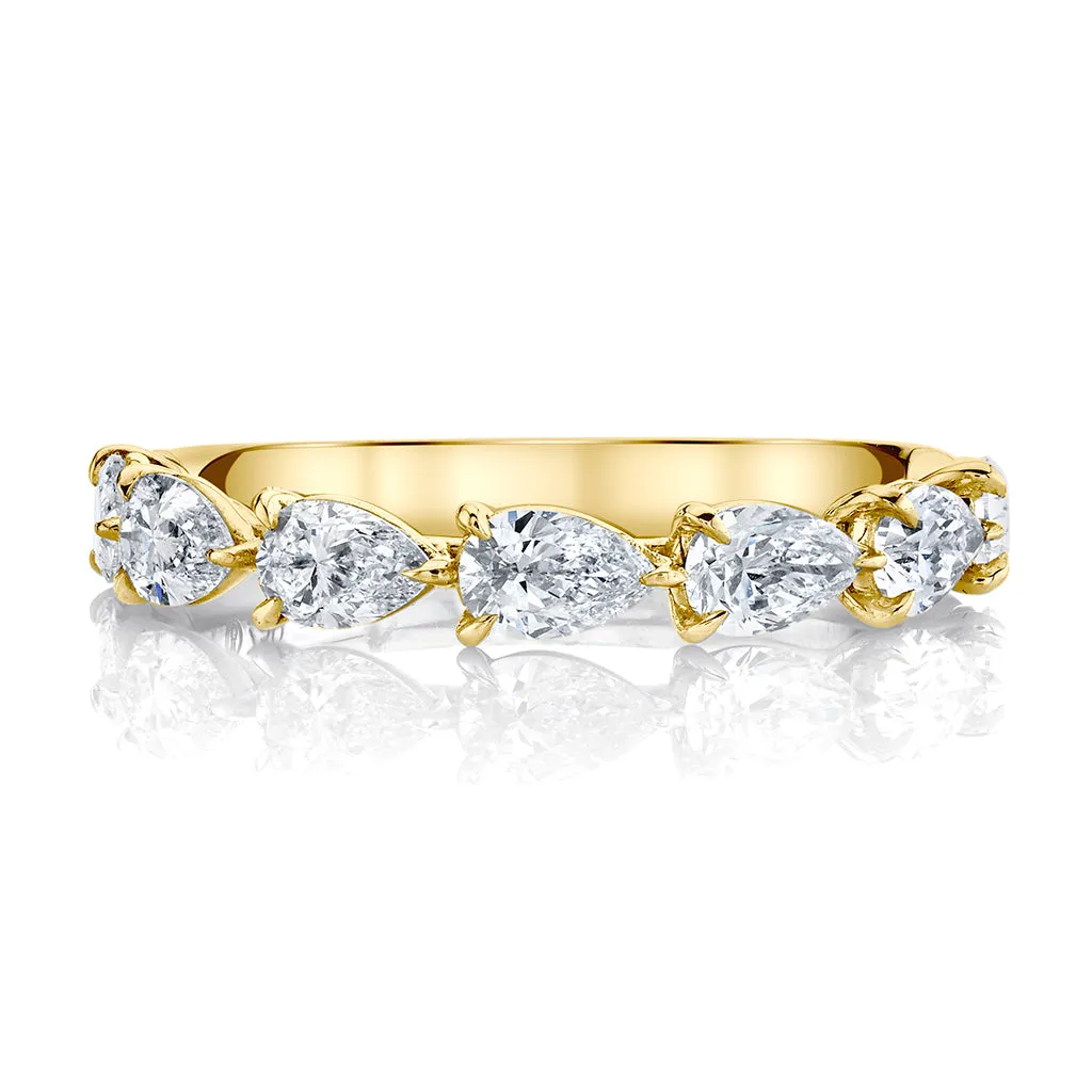 East-West Pear Cut Diamond Ring