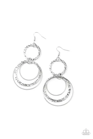Eclipsed Edge Silver Paparazzi Earrings