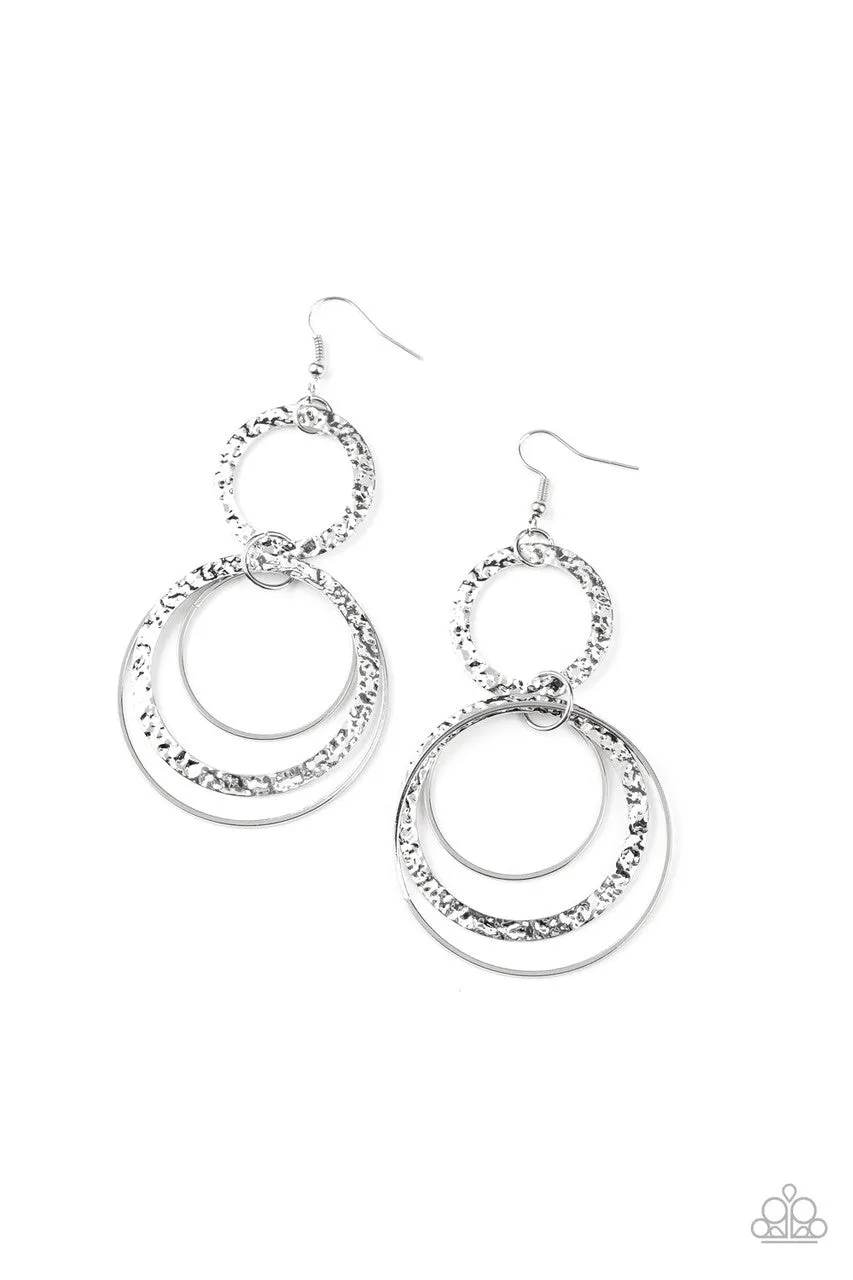 Eclipsed Edge Silver Paparazzi Earrings