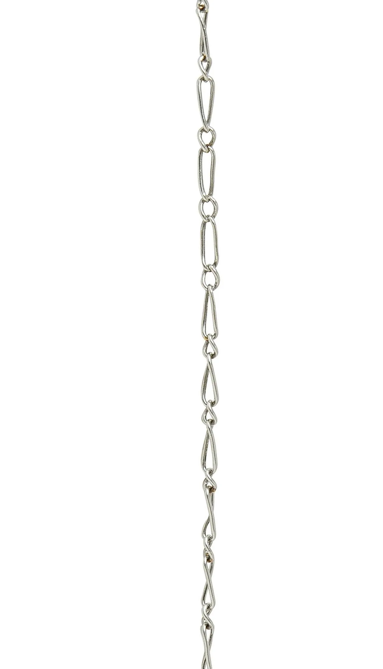 Edwardian Diamond Enamel Platinum 18 Karat Gold Antique Clover Station Necklace