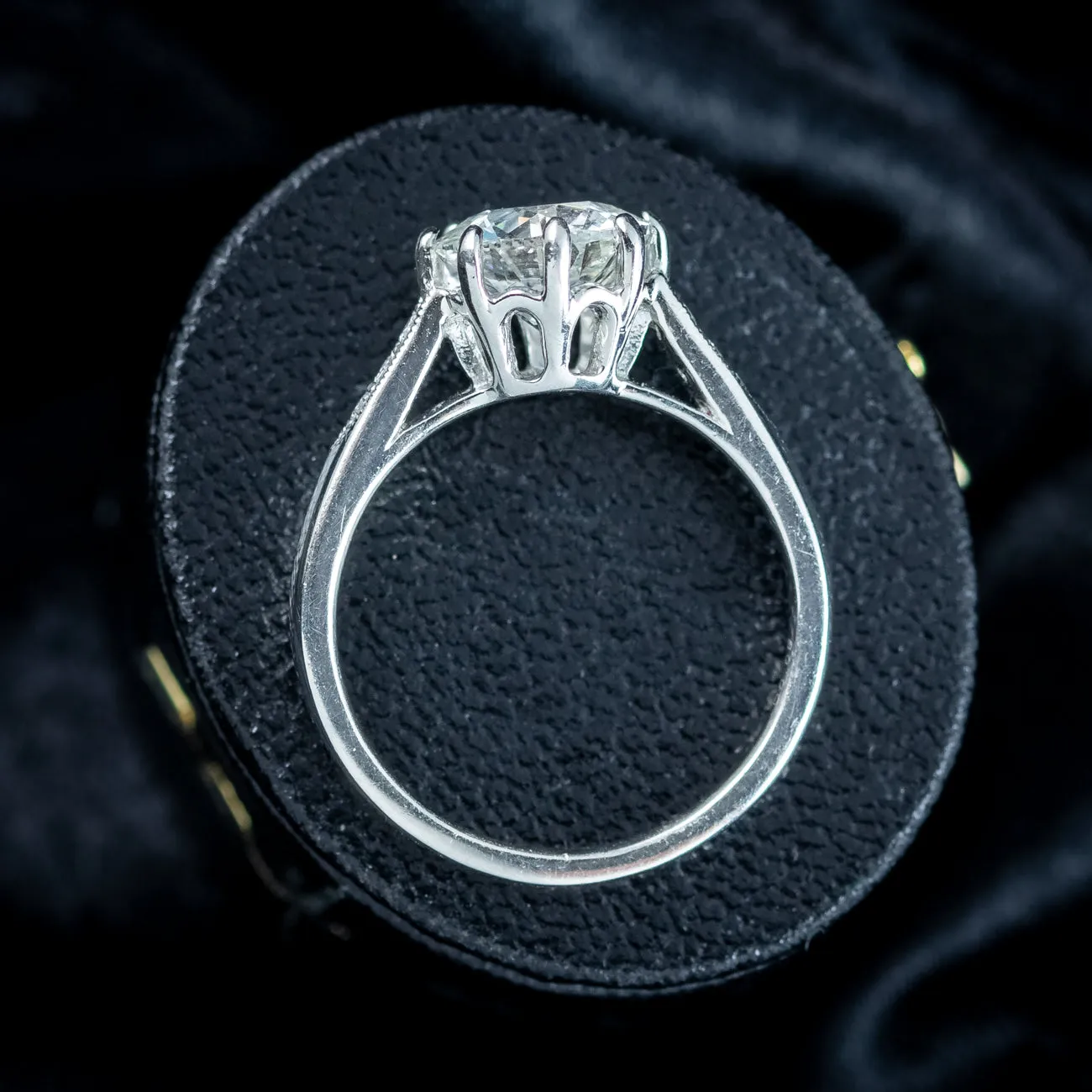 Edwardian Style Diamond Solitaire Ring 1.72ct Diamond With Cert