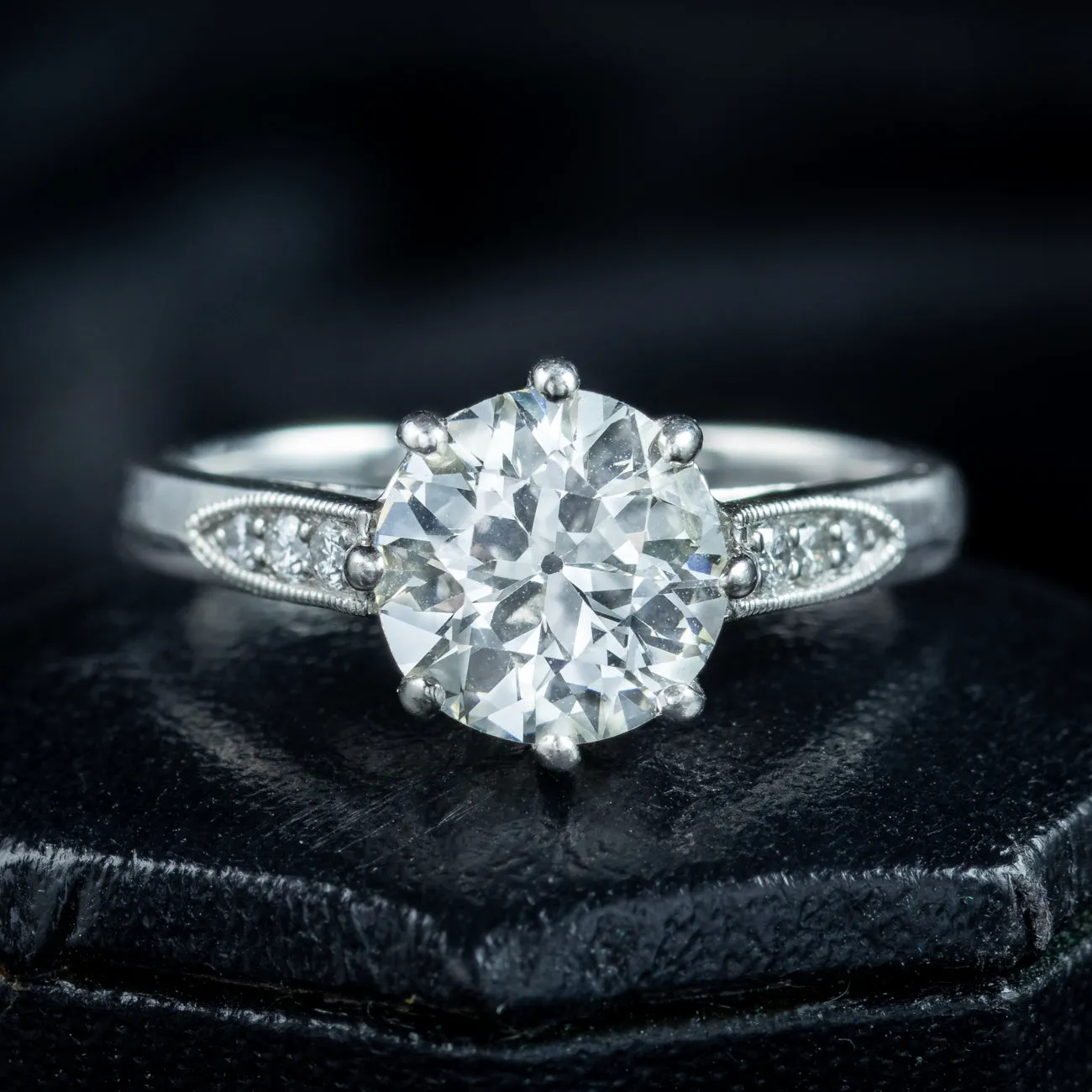 Edwardian Style Diamond Solitaire Ring 1.72ct Diamond With Cert