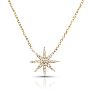 Eight-Point 0.16 ctw Diamond Star Necklace Pendant