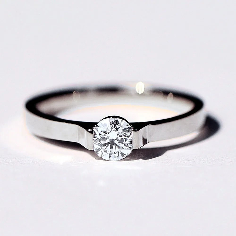 Elegant Bar Setting Lab-Grown Diamond Ring