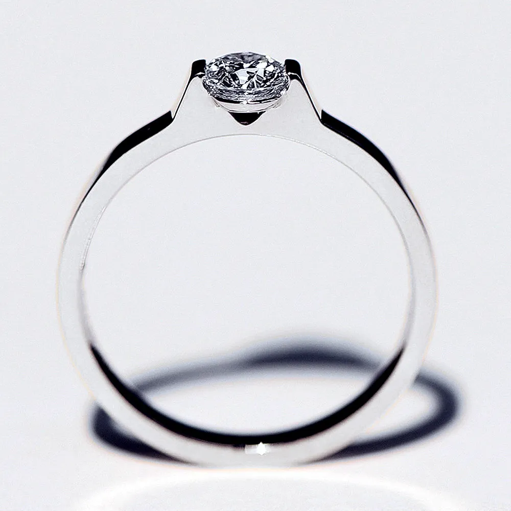 Elegant Bar Setting Lab-Grown Diamond Ring