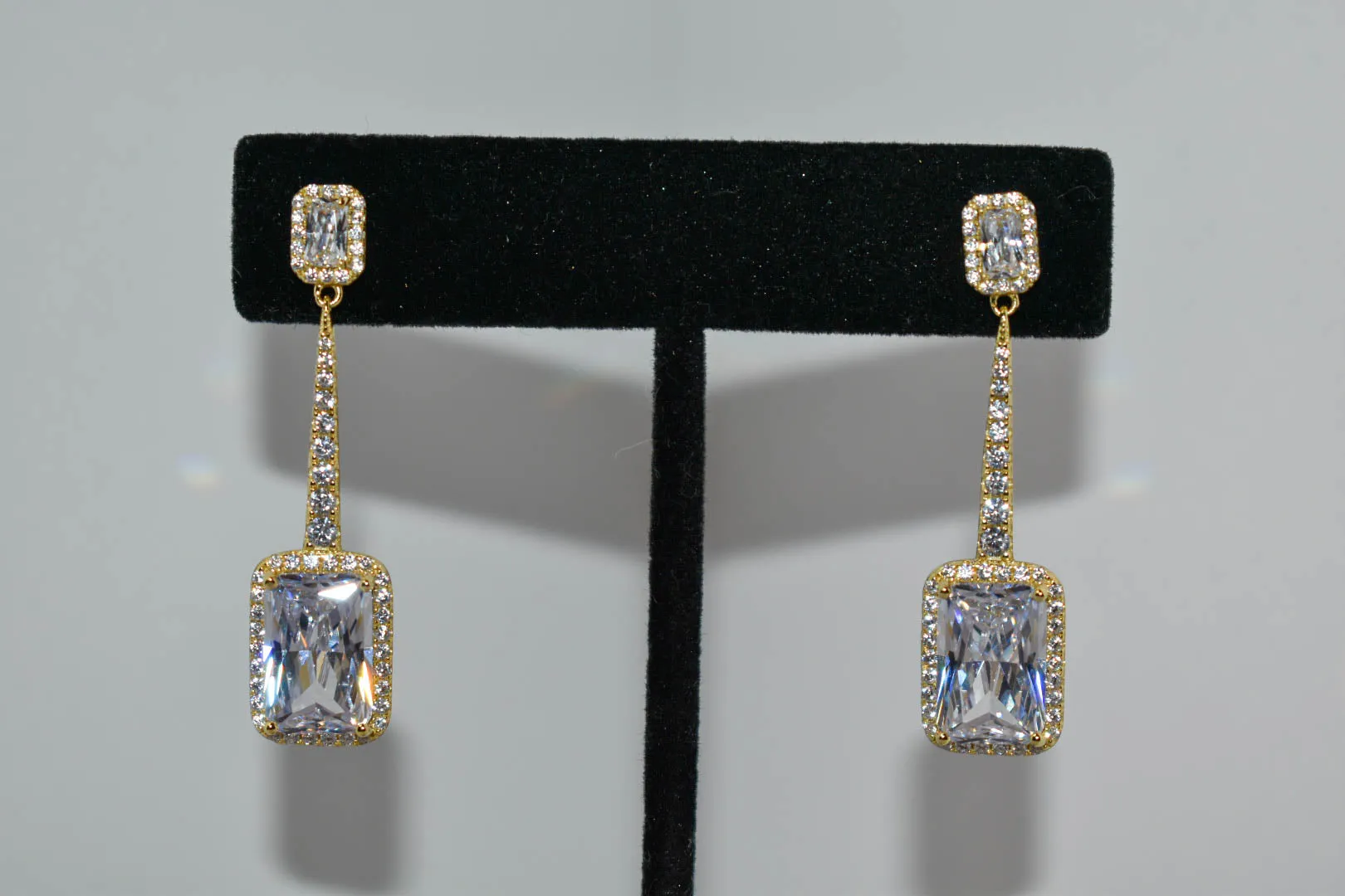 Emerald Cut Drop Earrings