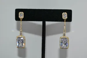 Emerald Cut Drop Earrings