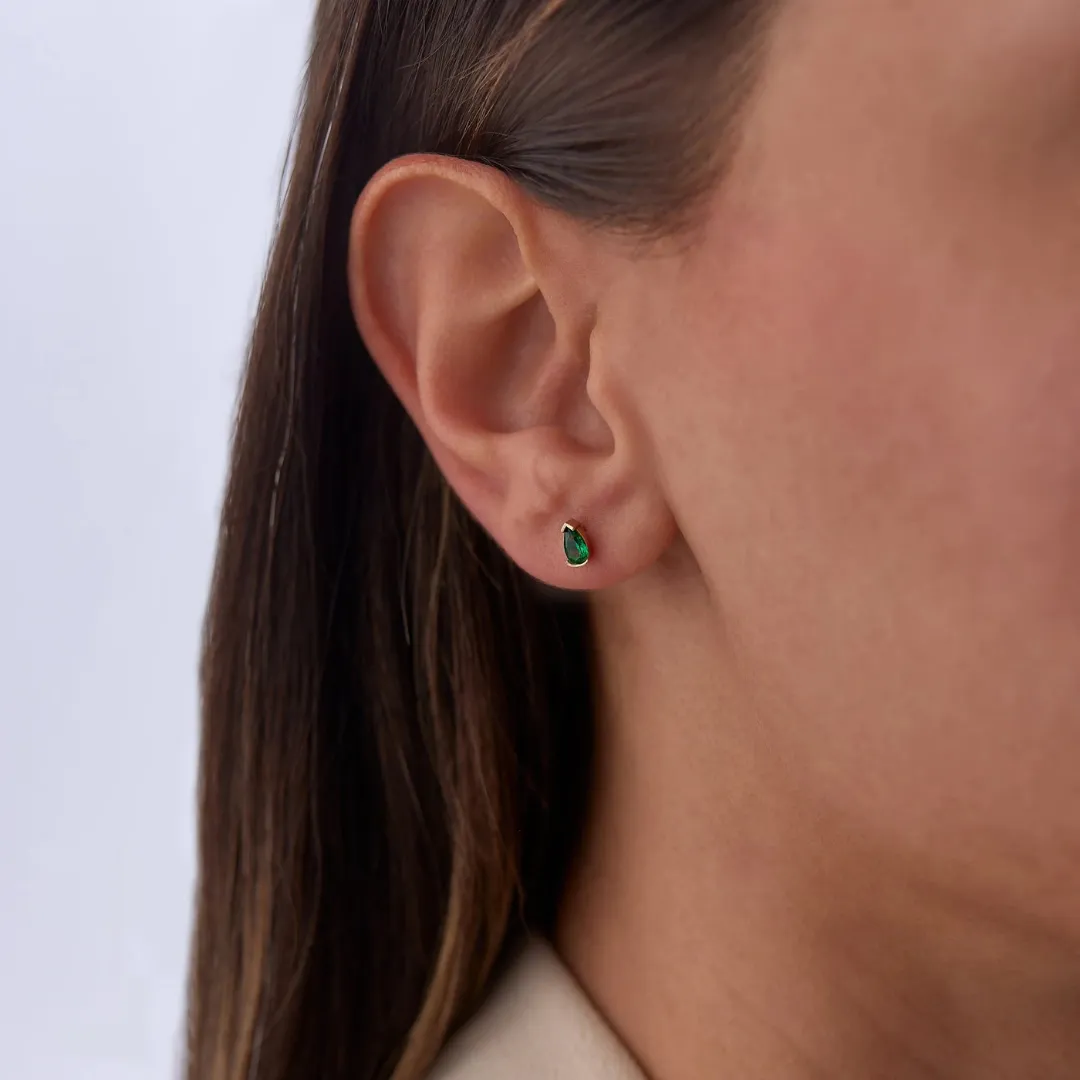 EMERALD DROP PIERCINGS