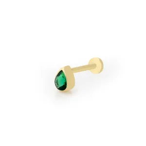 EMERALD DROP PIERCINGS