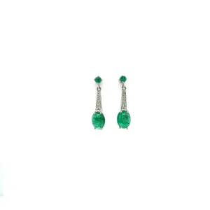 Emerald Earring in .925 Sterling Silver - KST 51638