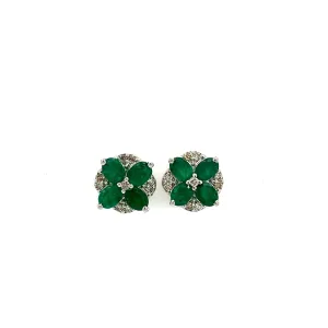 Emerald Earring in .925 Sterling Silver - KST 58215
