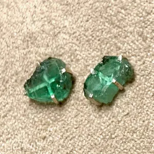 Emerald Rough Post Earrings