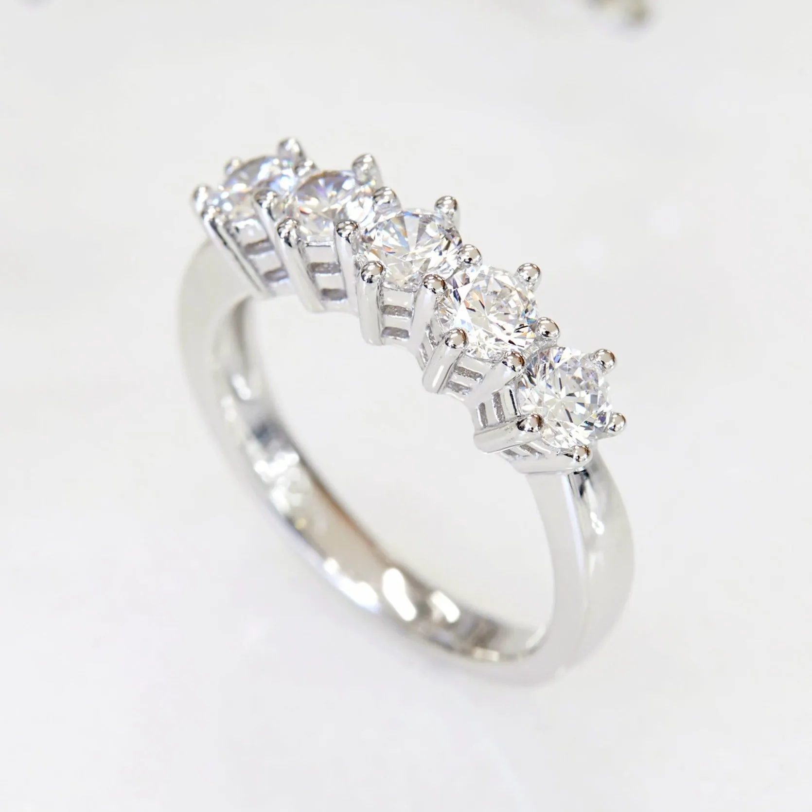 Enchanting Blossom, Six Prong Five Stone Ring