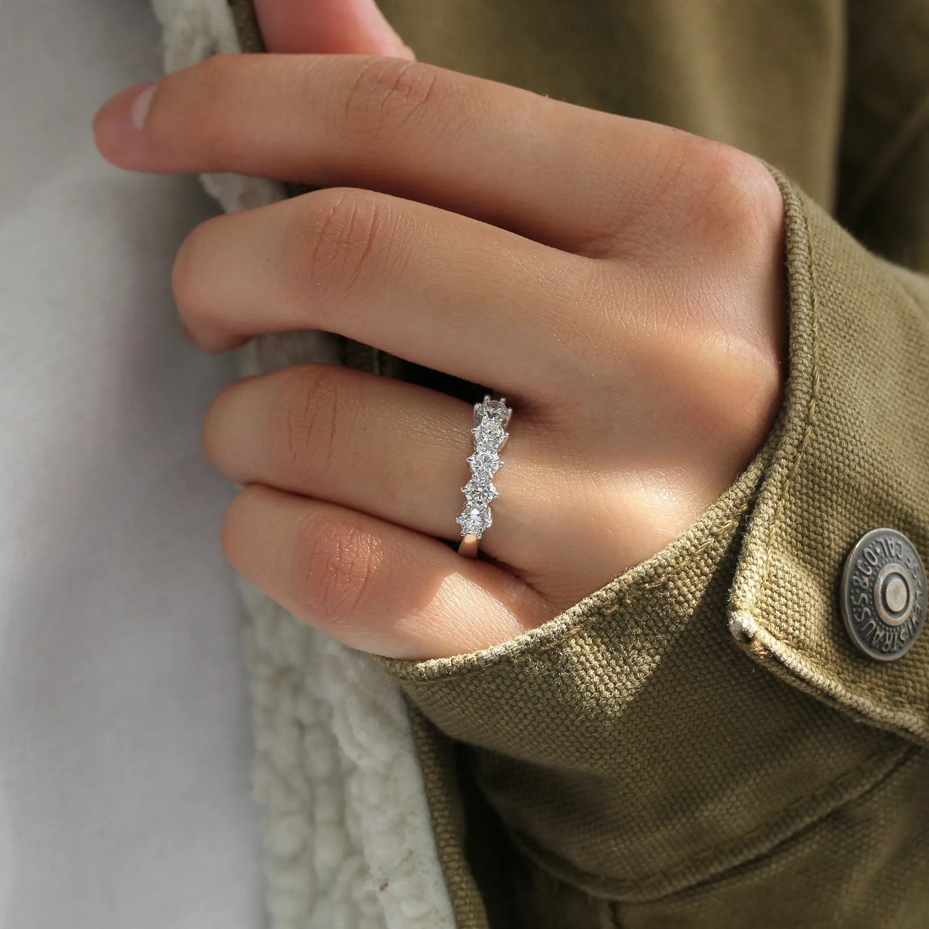Enchanting Blossom, Six Prong Five Stone Ring