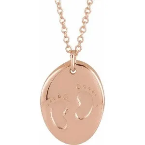 Engravable Tiny Footprint 18" Necklace or Pendant 88171