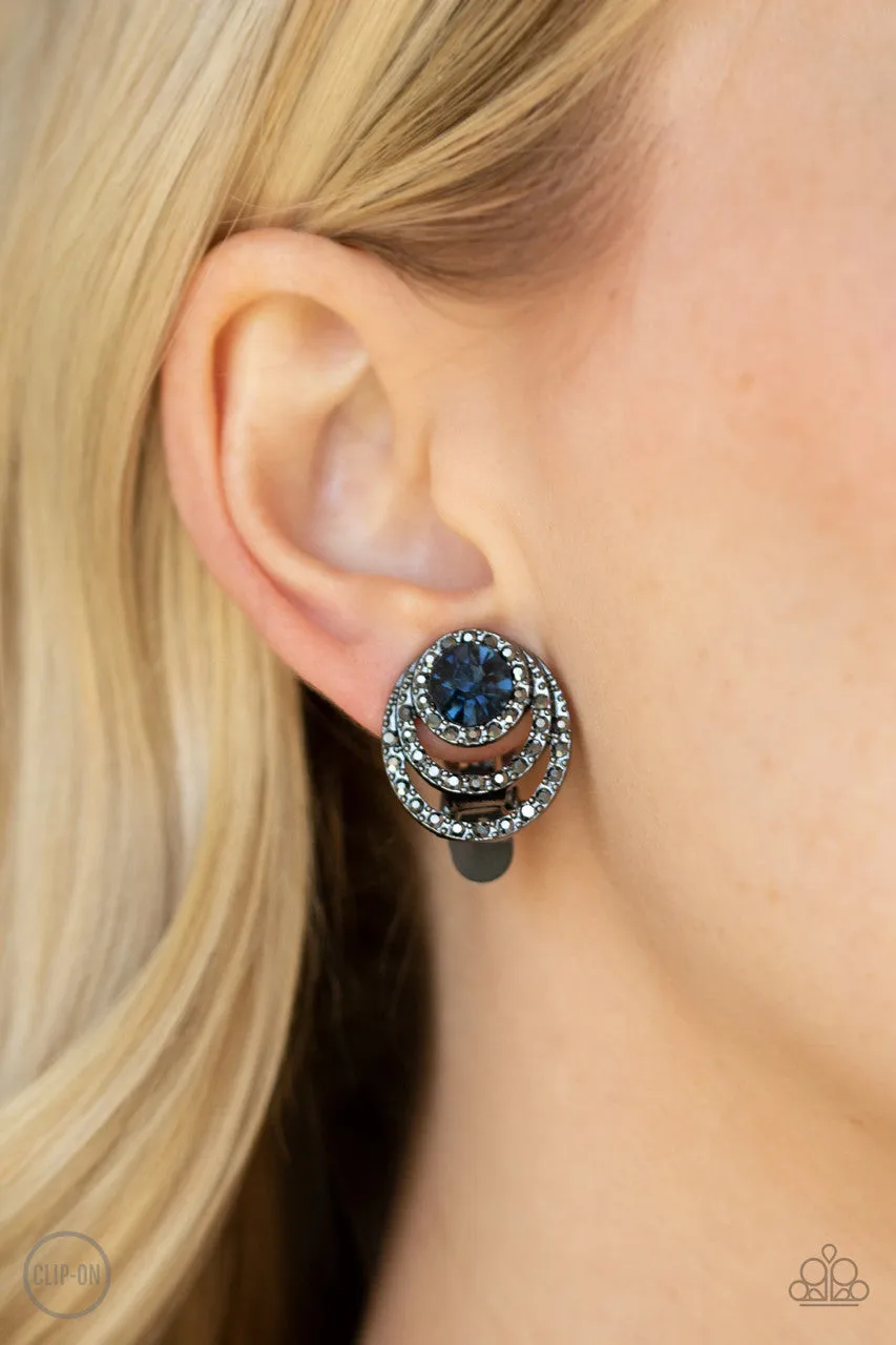 Epic Epicenter Blue Paparazzi Clip-On Earrings