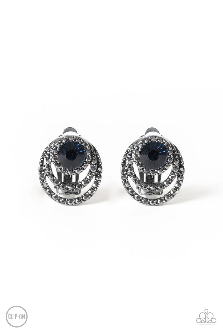 Epic Epicenter Blue Paparazzi Clip-On Earrings
