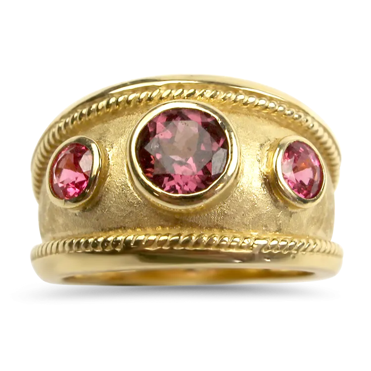Estate 14k Yellow Gold Tourmaline & Spinel Ring