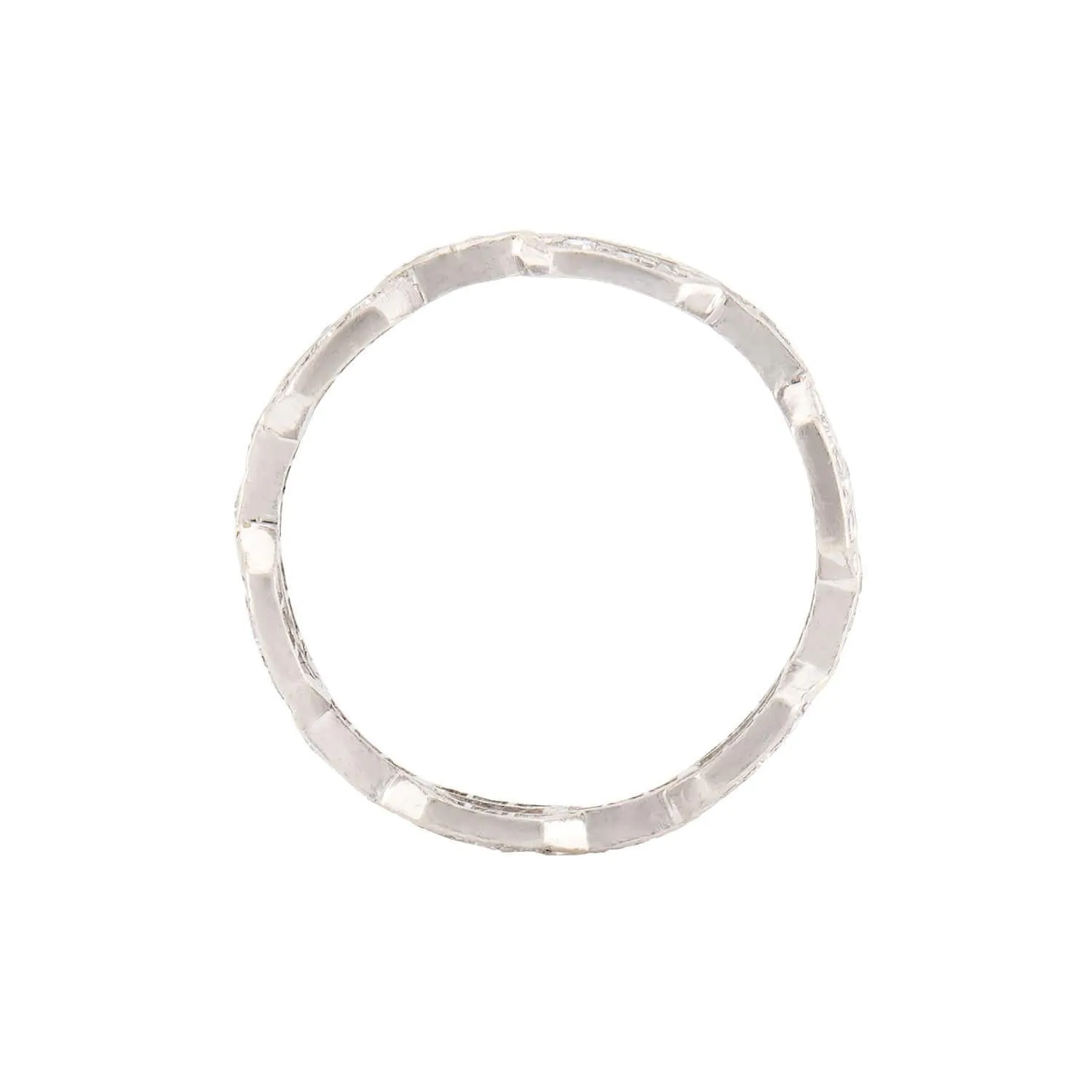 Estate Platinum Diamond Chain Link Ring