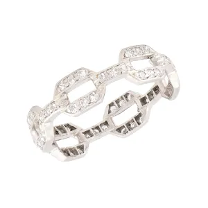 Estate Platinum Diamond Chain Link Ring