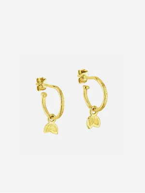 Fairtrade Gold Leaf Drop Hoops | 18ct
