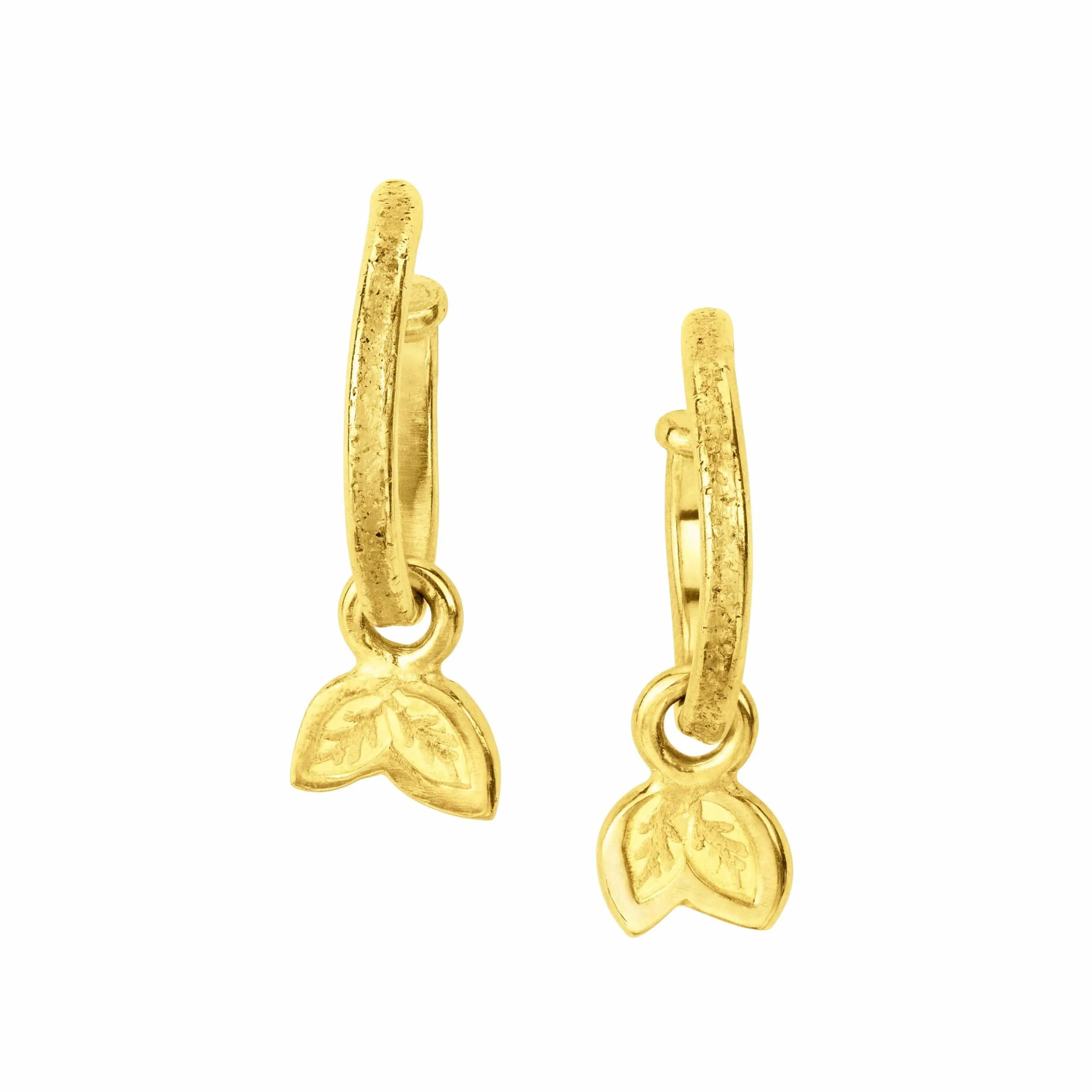 Fairtrade Gold Leaf Drop Hoops | 18ct