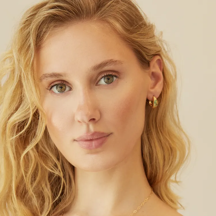 Fairy Dust Emerald Hoops