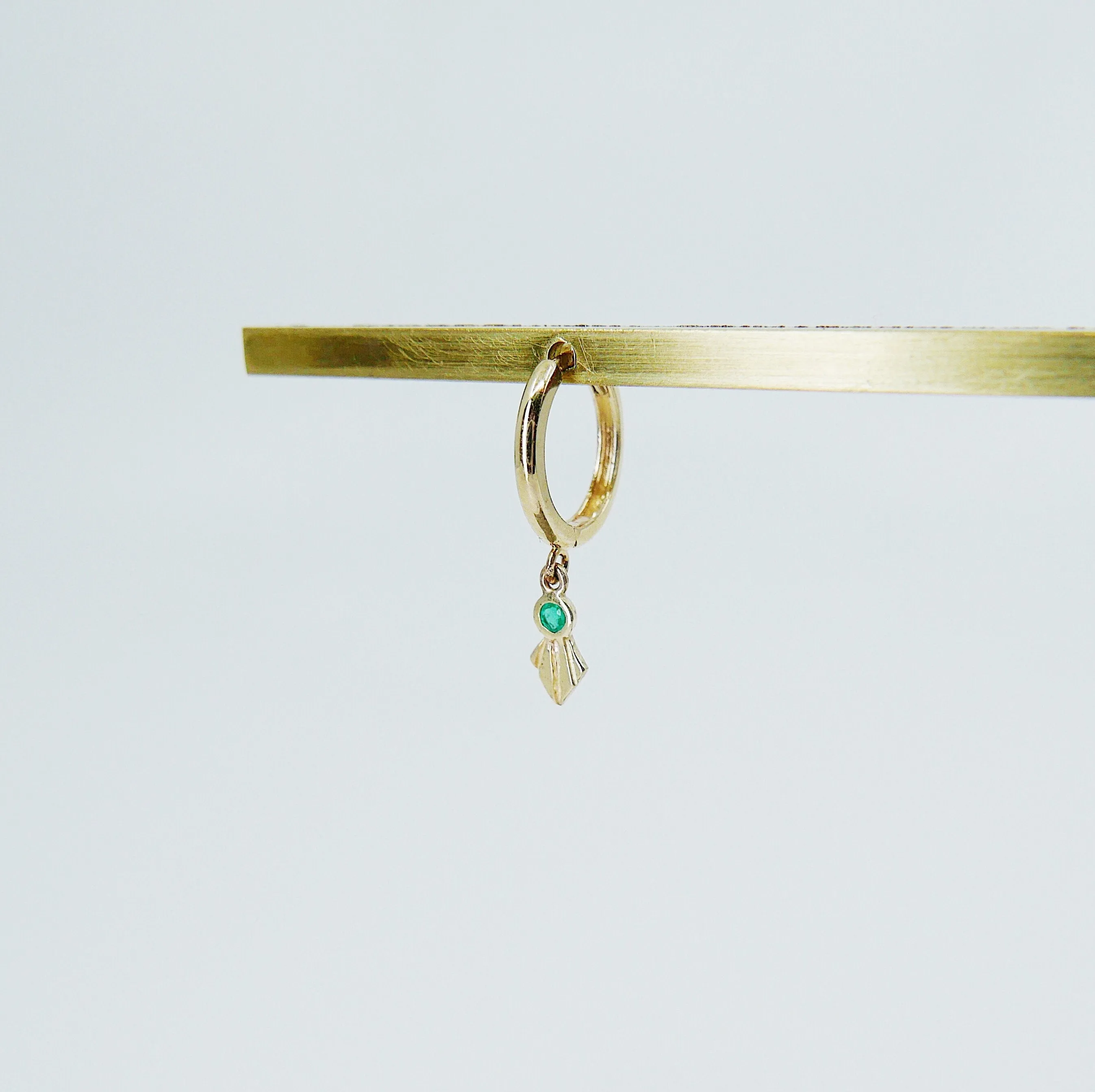 Fan Emerald Hoop
