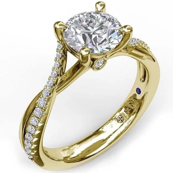 Fana Double Twist Diamond & High Polish Engagement Ring