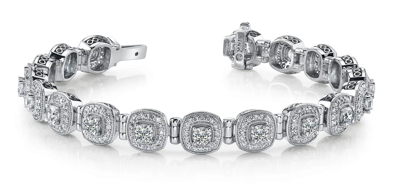 Fanciful Round Diamond Bracelet With Tube Links Diamond with 4.72 ct.(finished) 1.1mm, 3.4mm