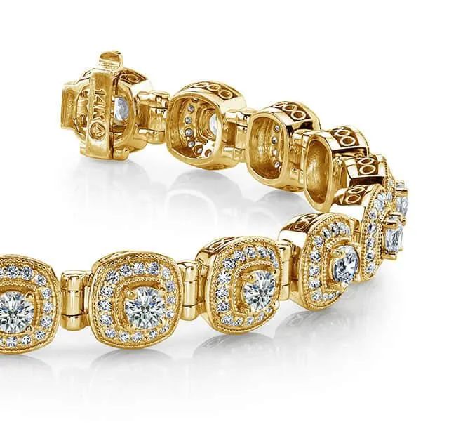 Fanciful Round Diamond Bracelet With Tube Links Diamond with 4.72 ct.(finished) 1.1mm, 3.4mm