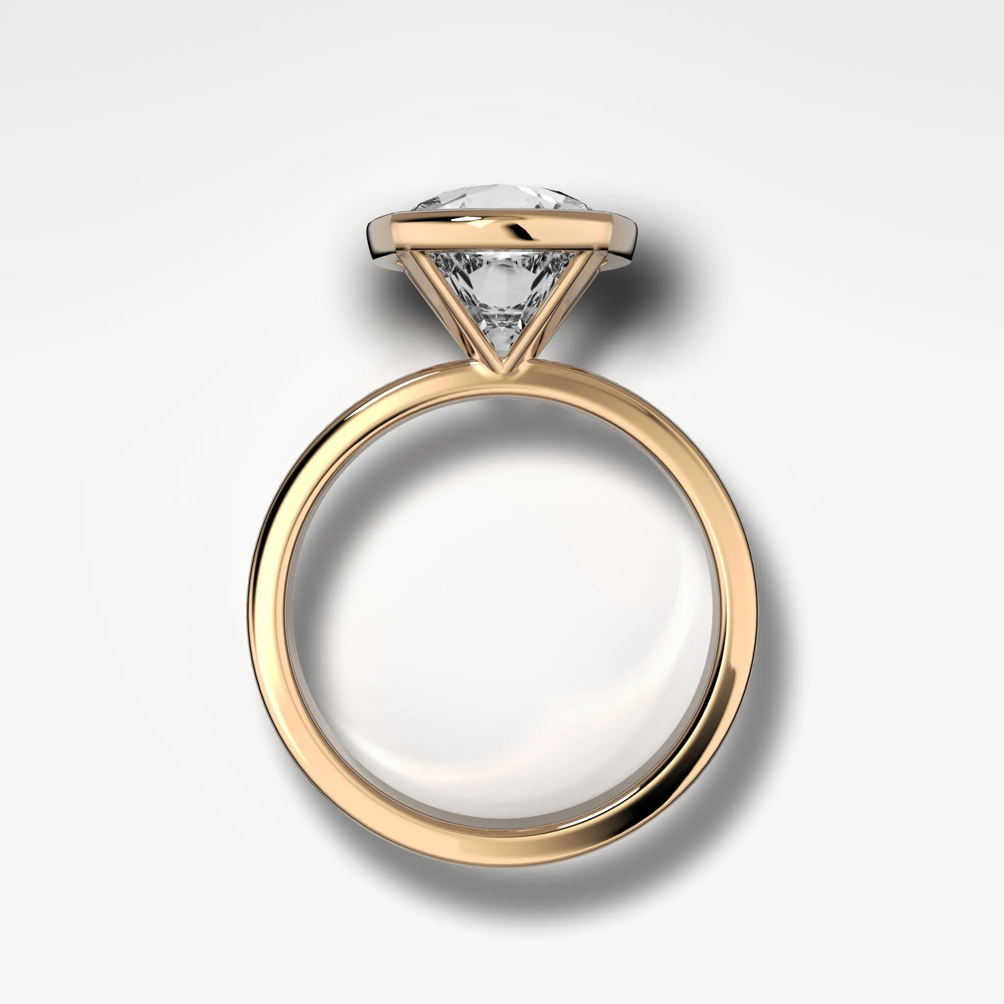 Finest Bezel Set Engagement Ring With Old Mine Cut Diamond
