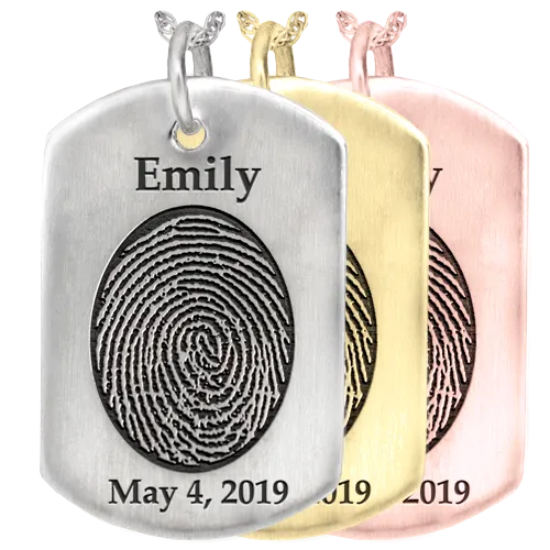 Fingerprint Dog Tag Pendant