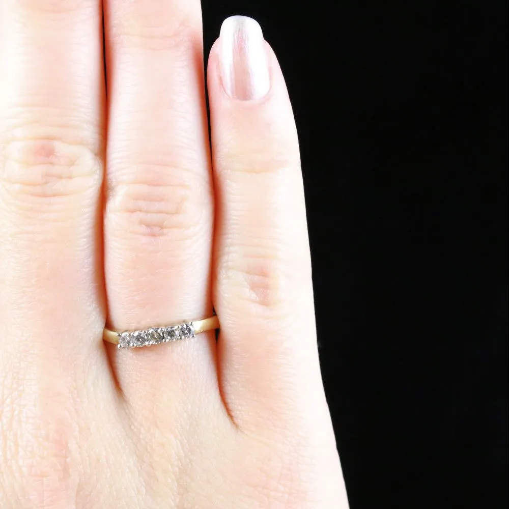 Five Stone Diamond Twist Ring 14Ct Gold
