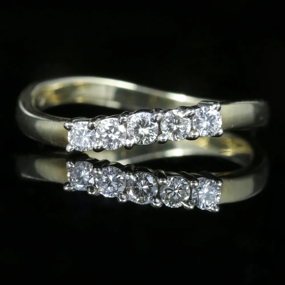Five Stone Diamond Twist Ring 14Ct Gold