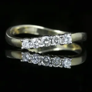 Five Stone Diamond Twist Ring 14Ct Gold
