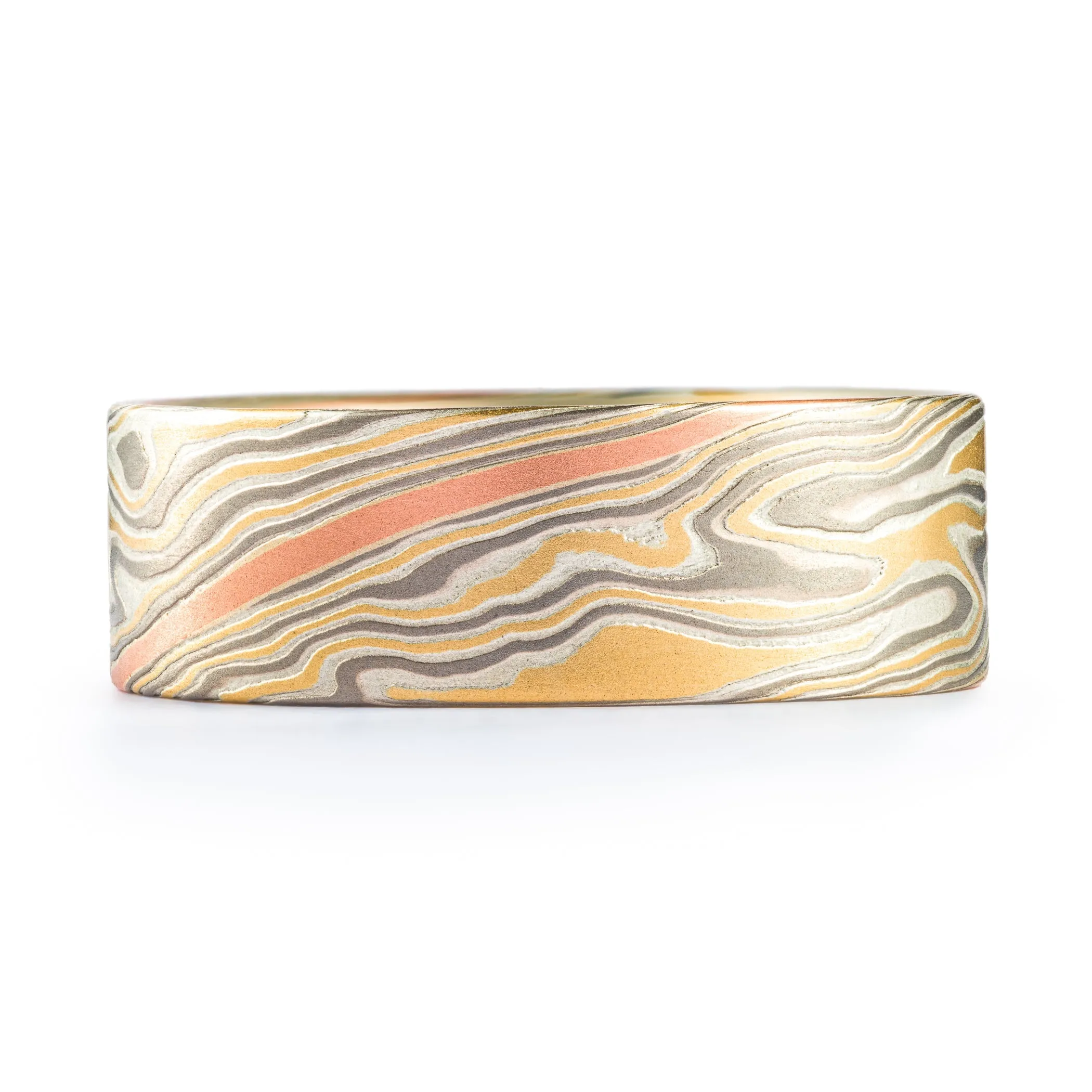 Flat Profile Twist Pattern Ring in Flare Palette with Stratum